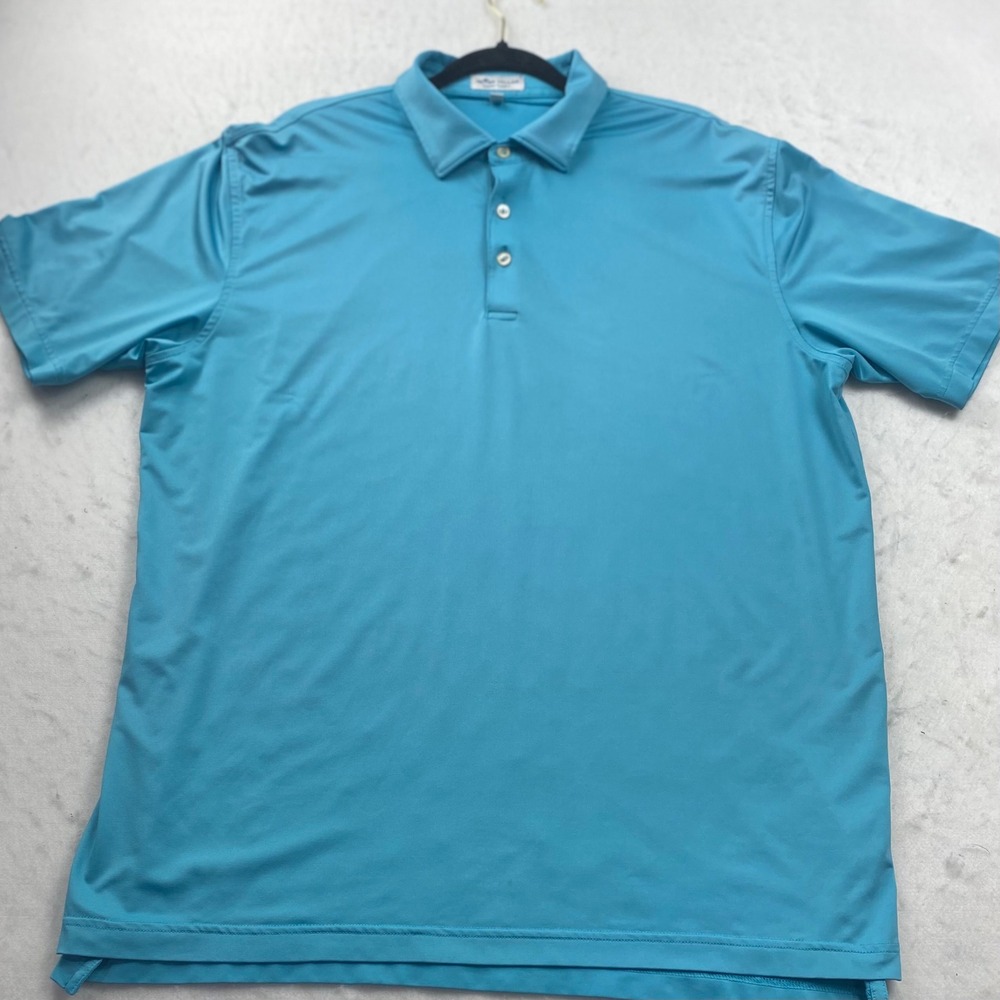 Peter Millar Summer Comfort‎ Polo Mens L Reef Blue Performance Shirt MS22EK01S